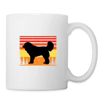 Georgischer Schäferhund Liebe Silhouette Retro Sonnenuntergang - Tasse - Weiß - Rechts