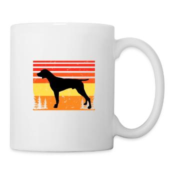 Allemand Pointer Chien Silhouette Rétro - Mug blanc - blanc - Droite