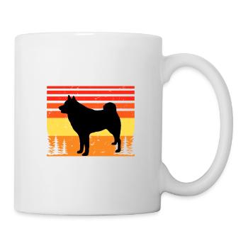 Finlandais Spitz Dog Lover Silhouette Vintage Sunset - Mug blanc - blanc - Droite