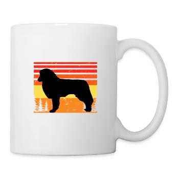 English Shepherd Dog Lover Silhouette Retro Sunset - Mug - white - Right