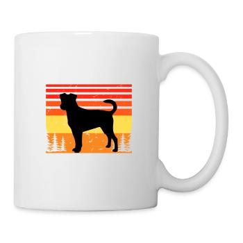 Chien de ferme suédois danois Silhouette Retro Coucher de soleil - Mug blanc - blanc - Droite