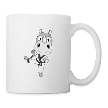 KARATE - NASHORN - SELBSTVERTEIDIGUNG - SPORT - Tasse - Weiß - Rechts