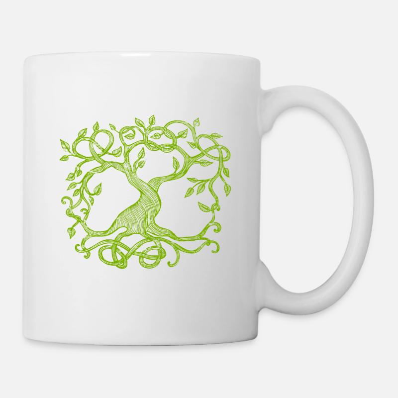Arbre celtique, vert - Mug blanc - blanc