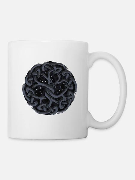 Keltischer Baum, schwarz - Tasse - Weiß
