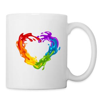 Regenbogenfarben - Tasse - Weiß - Rechts