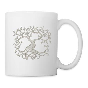 Arbre celtique, beige - Mug blanc - blanc - Droite