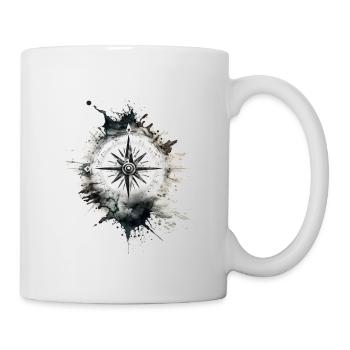 kreativer Kompass im Navy Look fürs Segeln - Tasse - Weiß - Rechts