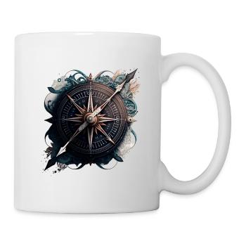 Beau motif maritime d’une boussole en mer - Mug blanc - blanc - Droite