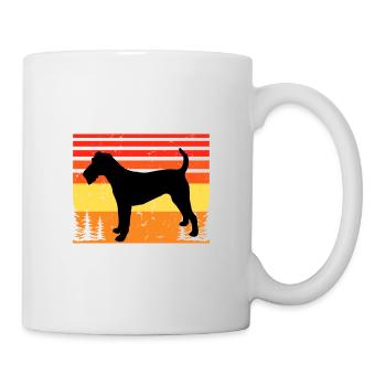 Irish Terrier Dog Lover Silhouette Vintage Sunset - Mug blanc - blanc - Droite