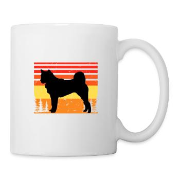 Hokkaido Ken Dog Lover Silhouette Vintage Sunset - Mug - white - Right