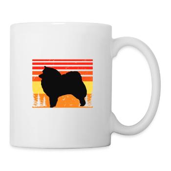 Spitz japonais Dog Lover Silhouette Vintage Sunset - Mug blanc - blanc - Droite