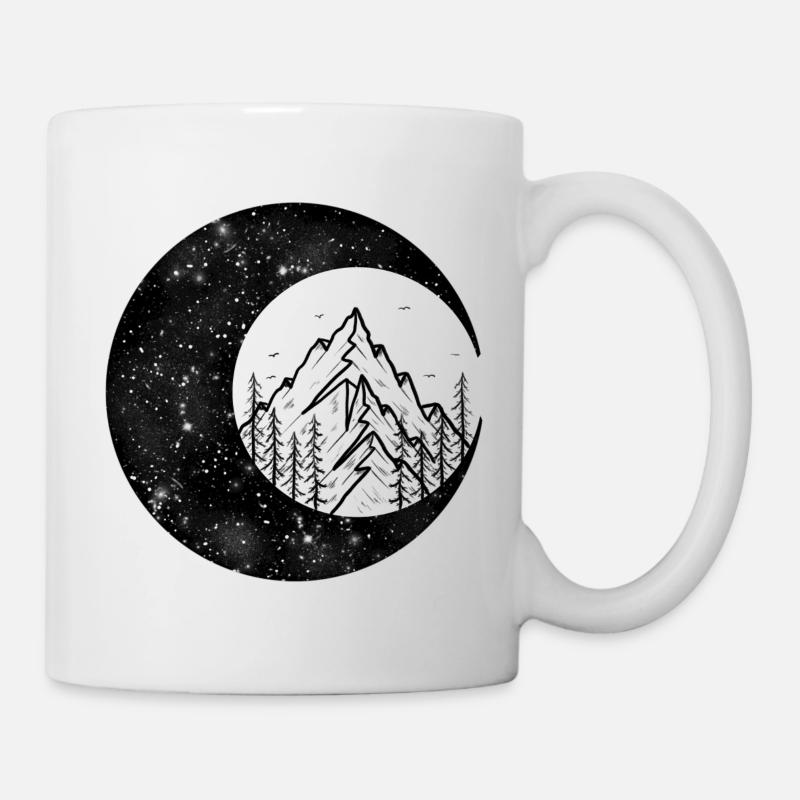Un croissant avec une illustration de montagne - Mug blanc - blanc