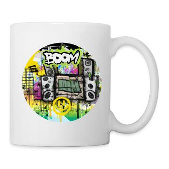 Boom Box with Smiley - Graffiti - Mug - white - Right