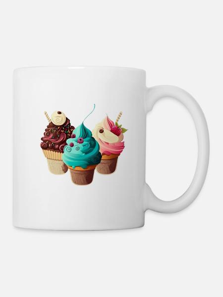Cupcakes - Tasse - Weiß