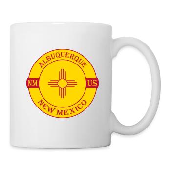 Albuquerque New Mexico Flagge USA Souvenir Abzeichen - Tasse - Weiß - Rechts