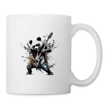 Panda spielt Rockmusik auf der Gitarre, lustiges Tier. - Tasse - Weiß - Rechts