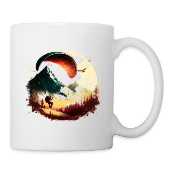 Gleitschirmfliegen in den Bergen, Genuss pur! - Tasse - Weiß - Rechts