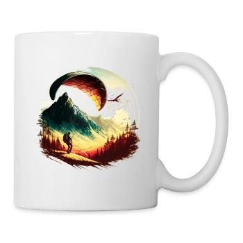 Hoch über den Wolken, cooler Gleitschirmflieger - Tasse - Weiß - Rechts