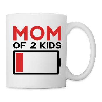 MOM OF 2 KIDS - Tasse - Weiß - Rechts