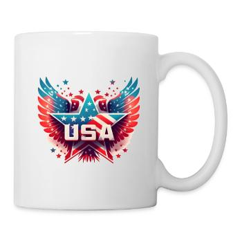 Drapeau des États-Unis avec étoile et ailes, patriotique, pays. - Mug blanc - blanc - Droite