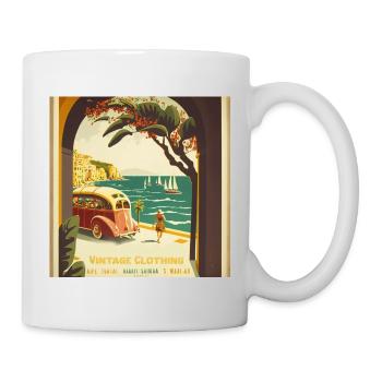 Vintage Clothing Travel - Tasse - Weiß - Rechts