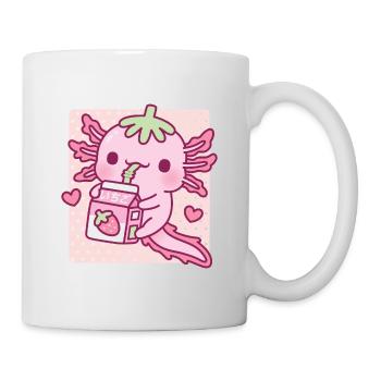 Mignon Axolotl aime le lait de fraise japonais - Mug blanc - blanc - Droite