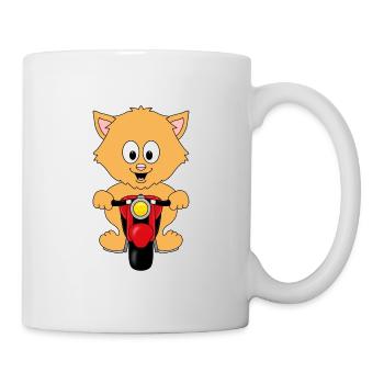 BIKER - MOTORRAD - KATZE - TIER - KATER - TIERISCH - Tasse - Weiß - Rechts