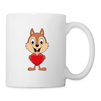 HERZ - LIEBE - EICHHÖRNCHEN - TIERISCH - VERLIEBT - Tasse - Weiß - Rechts