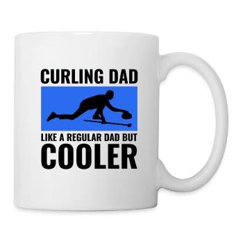 Curling Sweeping Winter Ice Sport Dad Fathers Day - Mug - white - Right