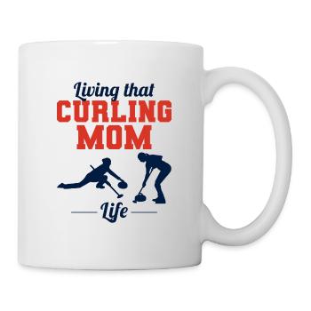 Curling Mama Winter Eissport Curler Muttertag - Tasse - Weiß - Rechts