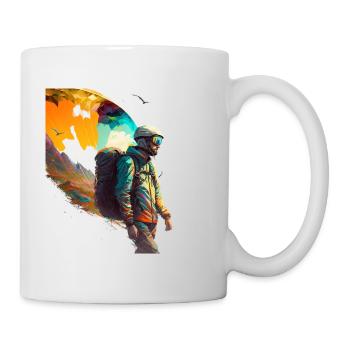 Held der Lüfte, Paraglider - Tasse - Weiß - Rechts