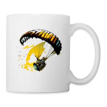 Hoch hinaus, Paraglider in Action - Tasse - Weiß - Rechts