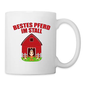 BESTES PFERD IM STALL - REITEN - PFERDE - TIER - Tasse - Weiß - Rechts