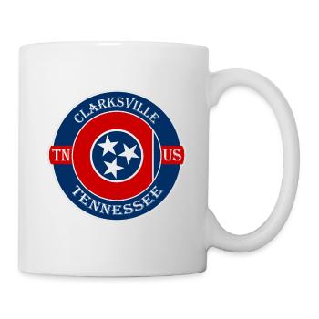 Clarksville Tennessee Flag USA Souvenir Badge - Mug blanc - blanc - Droite