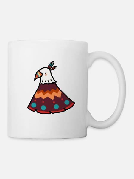 Indianer Vogel - Tasse - Weiß