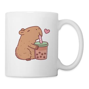 Cute Capybara Loves Bubble Tea - Mug - white - Right