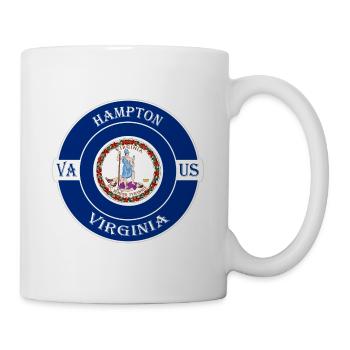 Hampton Virginia Flagge USA Reise Souvenir Abzeichen - Tasse - Weiß - Rechts