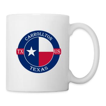 Carrollton Texas Flagge USA Reise Souvenir Abzeichen - Tasse - Weiß - Rechts