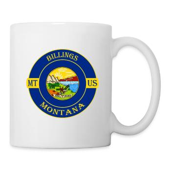 Billings ntana Flag USA Badge souvenir de voyage - Mug blanc - blanc - Droite