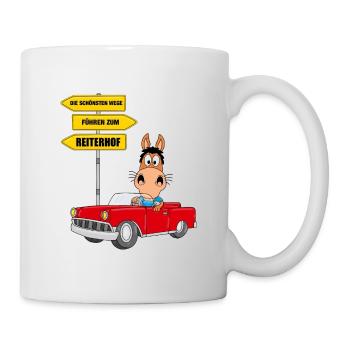 REITERHOF - REITEN - PFERD - PFERDE - TIER - AUTO - Tasse - Weiß - Rechts