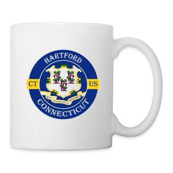 Hartford Connecticut Flag USA Souvenir Badge - Mug - white - Right