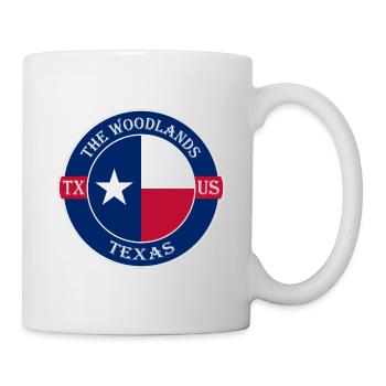 Le badge souvenir de voyage Woodlands Texas Flag USA - Mug blanc - blanc - Droite