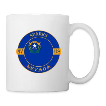 Sparks Nevada Flagge USA Reise Souvenir Abzeichen - Tasse - Weiß - Rechts