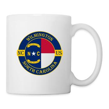 Wilmington North Carolina Flagge USA Reisesouvenir - Tasse - Weiß - Rechts