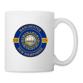 Manchester New Hampshire Flagge USA Souvenir Logo - Tasse - Weiß - Rechts