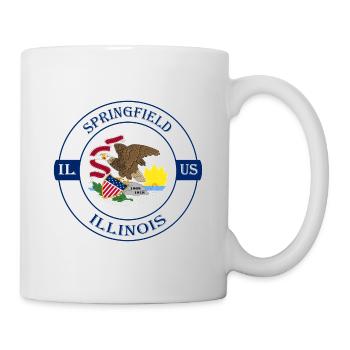 Springfield Illinois Flag USA Souvenir Badge - Mug blanc - blanc - Droite