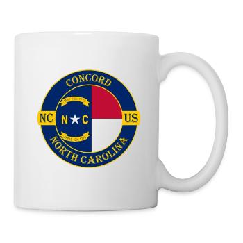 Concord North Carolina Flagge USA Souvenir Abzeichen - Tasse - Weiß - Rechts