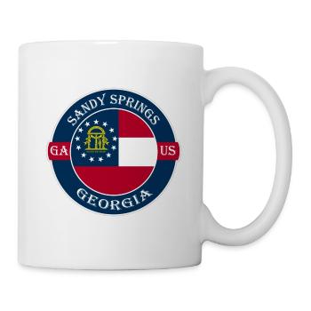 Sandy Springs Georgia Flag USA Souvenir Badge - Mug blanc - blanc - Droite