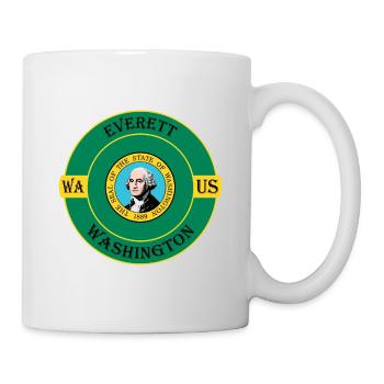 Everett Washington Flagge USA Reise Souvenir Abzeichen - Tasse - Weiß - Rechts