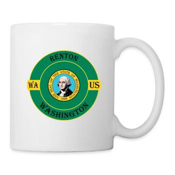 Renton Washington Flagge USA Reise Souvenir Abzeichen - Tasse - Weiß - Rechts